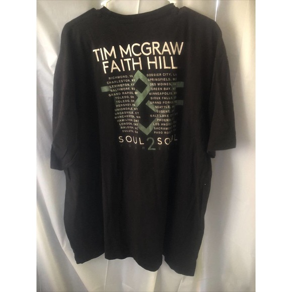 Tim McGraw Faith Hill Soul 2 Soul 2018 Concert Tour T Shirt Adult Size 3XL Black - Picture 3 of 4